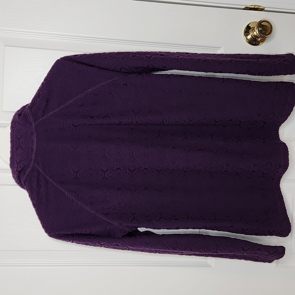 Eddie Bauer 1/4 zip longsleeve purple textured lightweight size L - Picture 5 of 8